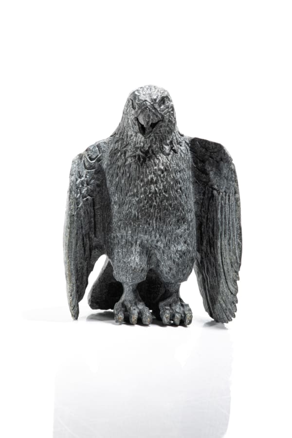 Lot 53 JEAN-MARIE IVALUTANNAR OKSOKITOK (1944-) NAUJAAT (REPULSE BAY) Alert Bird, 2000s stone, 6.25 x 4.5 x 2.25 in (15.9 x 11.4 x 5.7 cm) ESTIMATE: $400 — $600