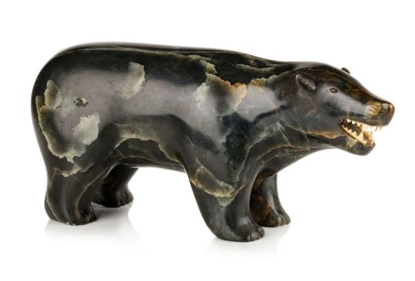 Lot 3 POSSIBLY ELIJASSIAPIK (1912-1972) INUKJUAK (PORT HARRISON) Polar Bear, mid 1950s stone and ivory, 3 x 6.5 x 2.25 in (7.6 x 16.5 x 5.7 cm) ESTIMATE: $1,000 — $1,500 Price realized: $2,928.00