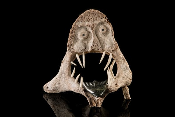 Lot 92 RALPH PORTER (1946-) UQSUQTUUQ (GJOA HAVEN) Spirit, August 1988 whalebone, stone, and antler, 10.75 x 11 x 8.25 in (27.3 x 27.9 x 21 cm) ESTIMATE: $800 — $1,200 PRICE REALIZED: $840.00