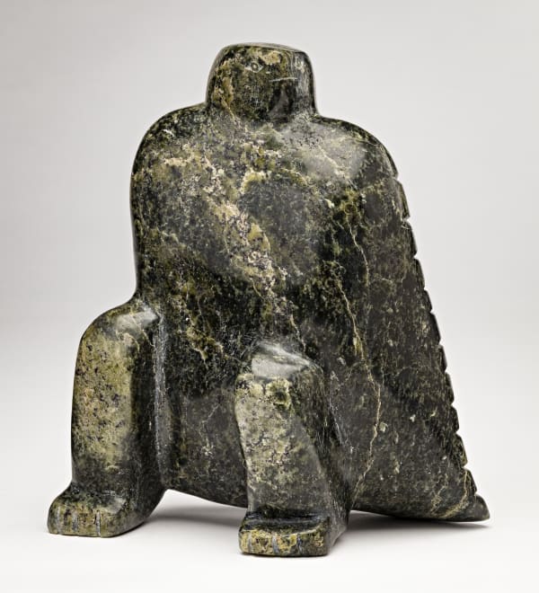 Lot 65 LATCHOLASSIE AKESUK (1919-2000) m., KINNGAIT (CAPE DORSET) Owl, early 1990s stone, 7.5 x 6.5 x 4 in (19.1 x 16.5 x 10.2 cm) ESTIMATE: $3,000 — $5,000 Price Realized: $3,600