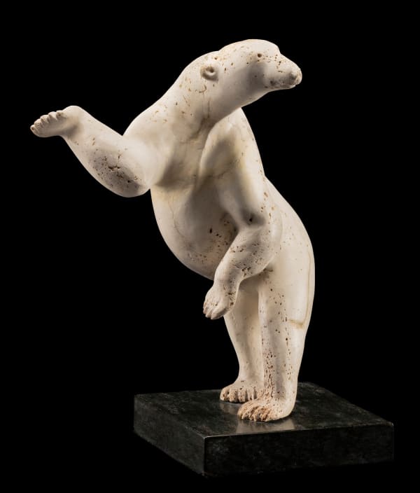 Lot 136 HENRY EVALUARDJUK (1923-2007) IQALUIT (FROBISHER BAY) Gesturing Bear, c. 1974 whalebone, 11.25 x 9.5 x 7.25 in (28.6 x 24.2 x 18.4 cm) ESTIMATE: $15,000 — $25,000 PRICE REALIZED: $19,200.00