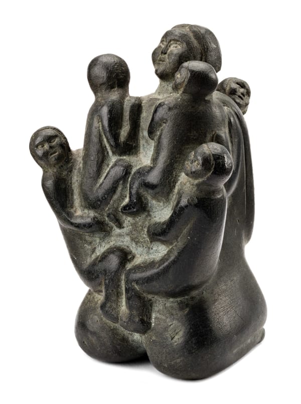 Lot 57 YVONNE KANAYUQ ARNAKYUINAK (1920-1988) QAMANI'TUAQ (BAKER LAKE) Mother with Five Children, 1970 stone, 4.5 x 3 x 2.75 in (11.4 x 7.6 x 7 cm) ESTIMATE: $4,000 — $6,000 PRICE REALIZED: $9,000.00