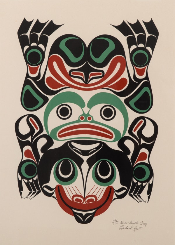 Lot 64 RICHARD HUNT, O.C., O.B.C.,(1951-) KWAKWA̱KA̱ʼWAKW KwA-Gulth Frog, c. 1980 silkscreen, 20.5 x 14.5 in (52.1 x 36.8 cm) ESTIMATE: $200 — $300 PRICE REALIZED: $170.80