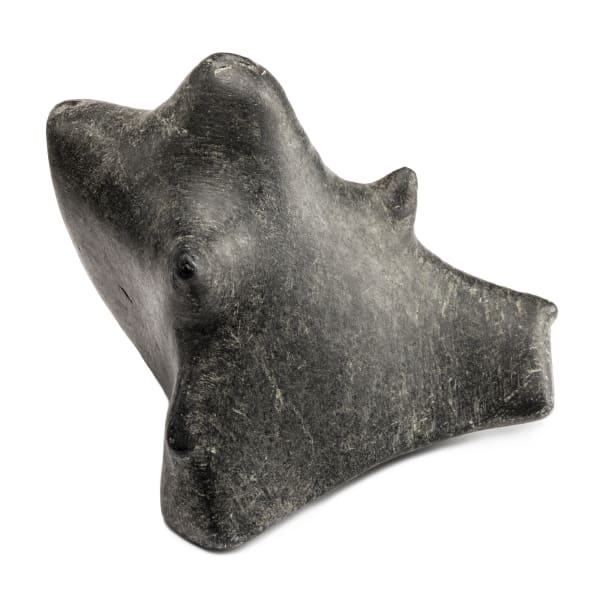 LOT 38 JOHN PANGNARK (1920-1980) ARVIAT (ESKIMO POINT) Seated Mother and Child, early 1970s stone, 6 x 5.5 x 5.75 in (15.2 x 14 x 14.6 cm) ESTIMATE: $4,000 — $6,000 Price Realized: $5,760.00