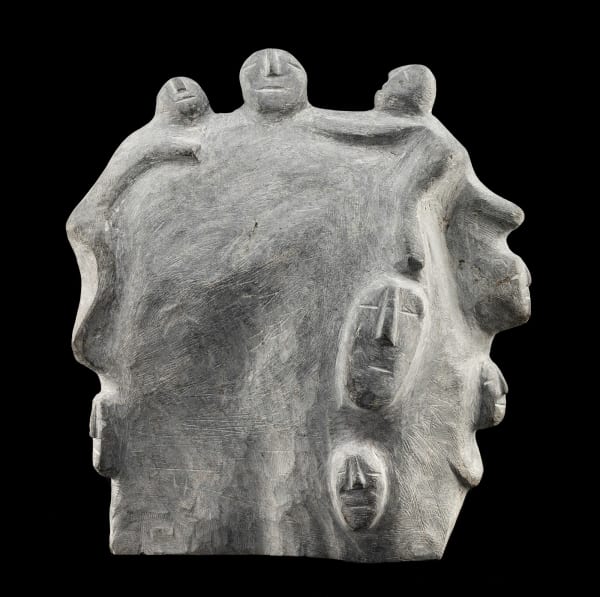 Lot 129 MARY AYAQ ANOWTALIK (1938-) ARVIAT (ESKIMO POINT) Family, c. 2003 stone, 17 x 15 x 9 in (43.2 x 38.1 x 22.9 cm) ESTIMATE: $6,000 — $9,000 Price Realized: $4,800