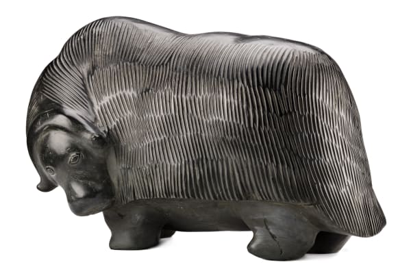 BARNABUS ARNASUNGAAQ (1924-2017) QAMANI'TUAQ (BAKER LAKE) Muskox, 1973 stone, 14.75 x 25 x 13.5 in (37.5 x 63.5 x 34.3 cm) Estimate: $60,000⁠ — $80,000 Price realized: $84,000 A WORLD RECORD PRICE FOR THE ARTIST AT AUCTION
