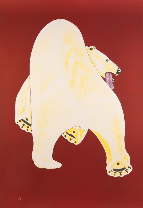 Lot 50 KANANGINAK POOTOOGOOK, R.C.A. (1935-2010) KINNGAIT (CAPE DORSET) Angujjuaq (Great Big Bear), 2003 #5 lithograph and stencil, 40 x 28 in (102 x 71.2 cm) ESTIMATE: $1,800 — $2,800 PRICE REALIZED: $2,684.00