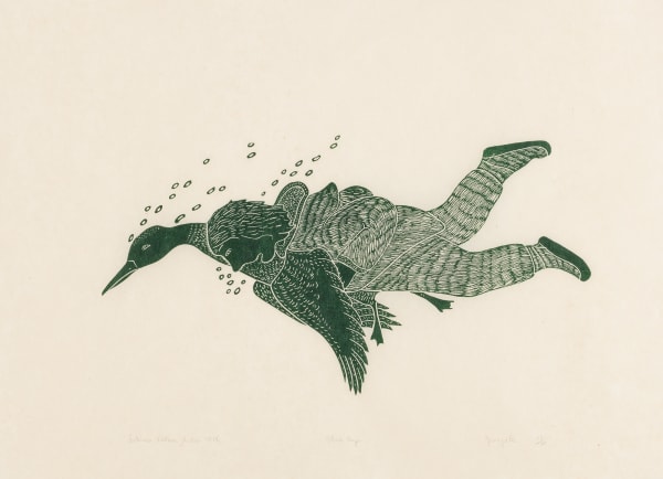 Lot 144 AGNES NANOGAK GOOSE (1925-2001), ULUKHAKTOK (HOLMAN ISLAND) Blind Boy, 1975 (1975/6 #29) stonecut, 16 x 22 in (40.6 x 55.9 cm) ESTIMATE: $1,000 — $1,500 Price Realized: $900