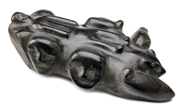 Lot 15 TUNA IQUILIQ (1934-2015) QAMANI'TUAQ (BAKER LAKE) Composition, c. 1978-80 stone, 3.5 x 13 x 8.25 in (8.9 x 33 x 21 cm) ESTIMATE: $2,500 — $3,500 PRICE REALIZED: $5,040.00