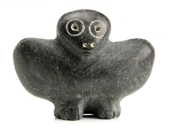 Lot 75 MARY QAYUARYUK (KUDJUAKJUK) (1908-1982) KINNGAIT (CAPE DORSET) Owl, c. late 1960s stone, 3 x 4 x 1 in (7.6 x 10.2 x 2.5 cm) ESTIMATE: $500 — $800 PRICE REALIZED: $1,830.00