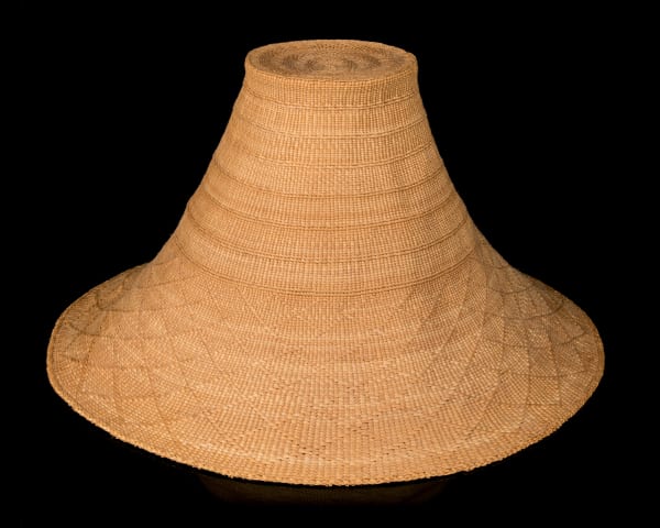 Lot 22 ISABEL RORICK (1955-) HAIDA, OLD MASSET, HAIDA GWAII Rain Hat, 1990s spruce root, 8.25 x 15.75 x 15.75 (21 x 40 x 40 cm) ESTIMATE: $6,000 — $9,000