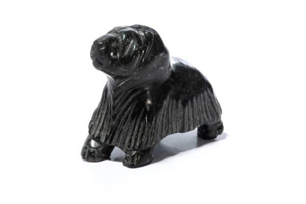 Lot 91 Possibly: OVILOO TUNNILLIE, R.C.A. (1949-2014) KINNGAIT (CAPE DORSET) Muskox, c. 1980s stone, 3.5 x 2 x 4 in (8.9 x 5.1 x 10.2 cm) PRICE REALIZED: $270.60