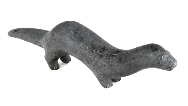 Lot 40 DAVIDEE KASUDLUAK (1913-D) INUKJUAK (PORT HARRISON) Otter, 1958 stone, 3 x 10.25 x 2 in (7.6 x 26 x 5.1 cm) ESTIMATE: $250 — $350 PRICE REALIZED: $2,440.00