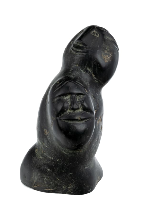 Lot 14 SILAS AITTAUQ (1933-2013) QAMANI'TUAQ (BAKER LAKE) Bust of Man and Woman (Portrait of the Artist and His Wife?), 1973 stone, 10 x 18 x 7.5 in (25.4 x 45.7 x 19.1 cm) ESTIMATE: $600 — $900