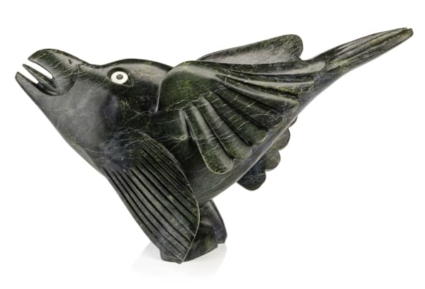 Lot 73 TOONOO SHARKY (1970-) KINNGAIT (CAPE DORSET) Bird Fish Transformation, c. 2005 stone and antler, 12 x 21.5 x 11 in (30.5 x 54.6 x 27.9 cm) ESTIMATE: $6,000 — $9,000 price realized: $5,856.00