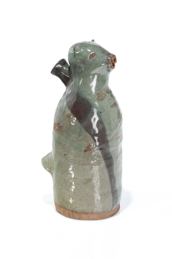 Lot 38 MAKITUK PINGWARTUK (1936-) KINNGAIT (CAPE DORSET) Glazed Ceramic with Polar Bear Head, 1960s glazed ceramic, 13.5 x 5 x 6 in (34.3 x 12.7 x 15.2 cm) ESTIMATE: $800 — $1,200 PRICE REALIZED: $660.00