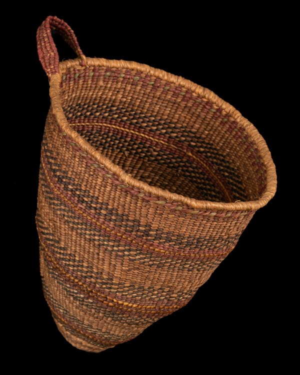 UNIDENTIFIED COAST SALISH ARTIST/ LOWER CHEHALIS (OLYMPIC PENINSULA, WASHINGTON STATE) Seed Basket, c. 1980s cedar bark and grass, 6.75 x 4.75 x 6 in (17.1 x 121 x 15.2 cm)