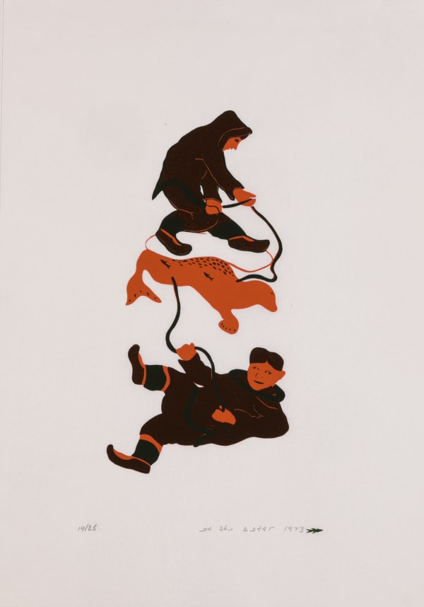 NOAH ECHALOOK (1946-) INUKJUAK (PORT HARRISON) Harpooned Seal, 1973 II #39 silkscreen, 24 x 16.75 in (61 x 42.5 cm)