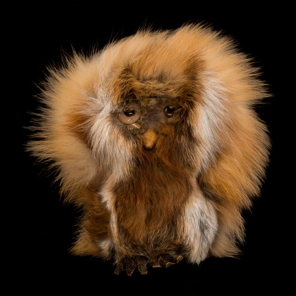 Lot 72 UNIDENTIFIED ARTIST, PROBABLY NUNAVIK (ARCTIC QUEBEC) or QIKIQTAALUK (NORTH BAFFIN) Ookpik, c. 1960s seal fur, seal skin, red fox fur, string, and stuffing, 7 x 6 x 3 in (17.8 x 15.2 x 7.6 cm) ESTIMATE: $100 — $200 PRICE REALIZED: $73.20