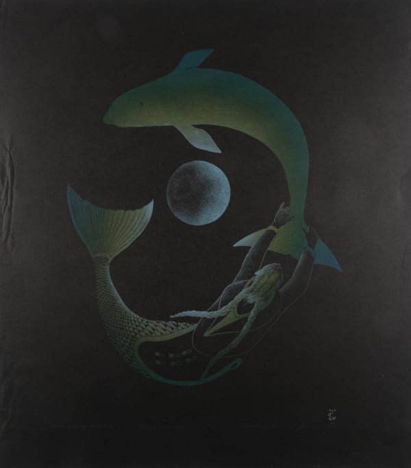 Lot 5 ARNAQU ASHEVAK (1956-2009) KINNGAIT (CAPE DORSET In the Wake of the Whale, 2002 #2 stonecut and stencil, 28.5 x 25 in (72.4 x 63.5 cm) ESTIMATE: $500 — $800 PRICE REALIZED: $414.80