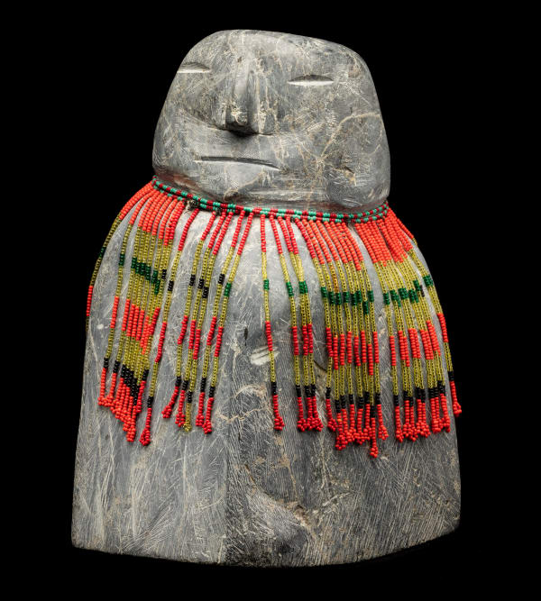 Lot 42 EVA TALOOKI ALIKTILUK (1927-1994) ARVIAT (ESKIMO POINT) Woman, 1993 stone, glass beads, and cotton string, 11.25 x 6.25 x 6.5 in (28.6 x 15.9 x 16.5 cm) ESTIMATE: $3,000 — $5,000 PRICE REALIZED: $4,320.00 A world record for the artist at auction