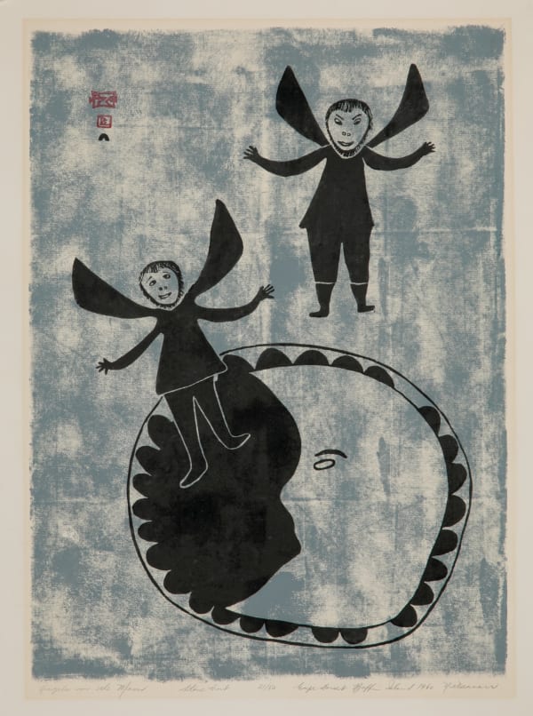 Lot 28 NATSIVAAR (1919-1962) KINNGAIT (CAPE DORSET) Angels in the Moon, 1960 #41 stonecut, 26 x 20 in (66 x 50.8 cm) ESTIMATE: $1,000 — $1,500
