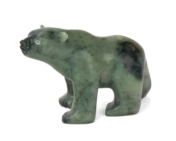 Lot 6 NING ASHOONA (1979-) KINNGAIT (CAPE DORSET) Alert Polar Bear, 2000s stone, 2 x 3.5 x 1.25 in (5.1 x 8.9 x 3.2 cm) ESTIMATE: $100 — $150