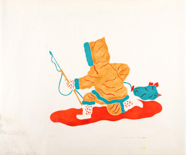 HENRY NAPARTUK (1932-1985) KUUJJUARAPIK (GREAT WHALE RIVER) The Hunter, 1973 II #20 stencil, 25 x 29 in (63.5 x 76.2 cm)