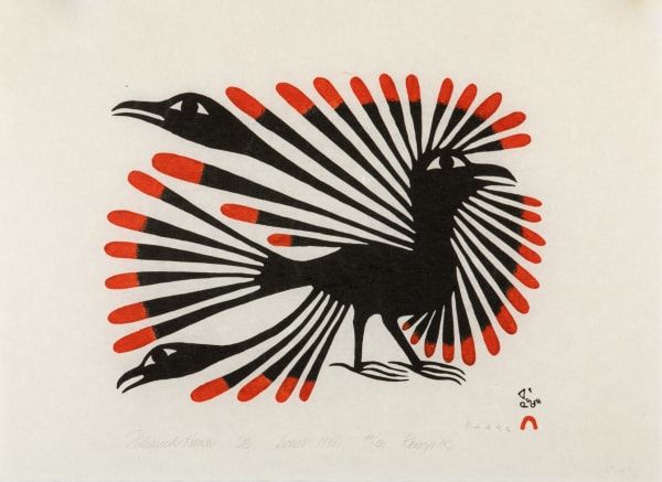 LOT 63 KENOJUAK ASHEVAK, C.C., R.C.A. (1927-2013) KINNGAIT (CAPE DORSET) Filigreed Raven, 1997 (1998, Special Release) stonecut, 11 x 15 in (27.9 x 38.1 cm) ESTIMATE: $800 — $1,200