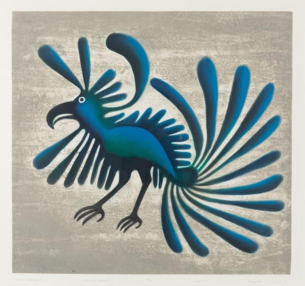 Lot 50 KENOJUAK ASHEVAK, C.C., R.C.A. (1927-2013) KINNGAIT (CAPE DORSET) Vision on Spring Ice, 2001 Spring Release* etching and aquatint, sheet: 38 1/2 x 42 in (97.8 x 106.7 cm) ESTIMATE: $3,000 — $5,000 PRICE REALIZED: $3,416.00
