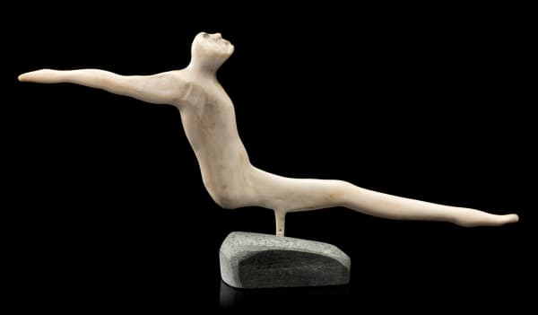 Lot 102 NICK SIKKUARK (1943-2013) UQSUQTUUQ (GJOA HAVEN) Somersaulting Figure, c. 1990 or later antler and stone, 4.5 x 9 x 1.25 in (11.4 x 22.9 x 3.2 cm) ESTIMATE: $800 — $1,200 PRICE REALIZED: $610.00