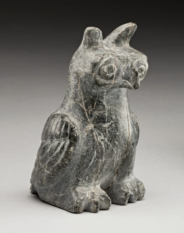 Lot 75 JOE TALIRUNILI (1893-1976) PUVIRNITUQ (POVUNGNITUK) Horned Owl, early 1970s stone, 3 x 1.5 x 2 in (7.6 x 3.8 x 5.1 cm) ESTIMATE: $1,500 — $2,500 PRICE REALIZED: $1,800.00
