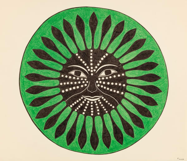 Lot 84 KENOJUAK ASHEVAK, C.C., R.C.A. (1927-2013) KINNGAIT (CAPE DORSET) Untitled Drawing (Tattooed Face), 1994-5 coloured pencil drawing, 20.5 x 23.75 in (52.1 x 60.3 cm) ESTIMATE: $5,000 — $8,000 PRICE REALIZED: $5,520.00