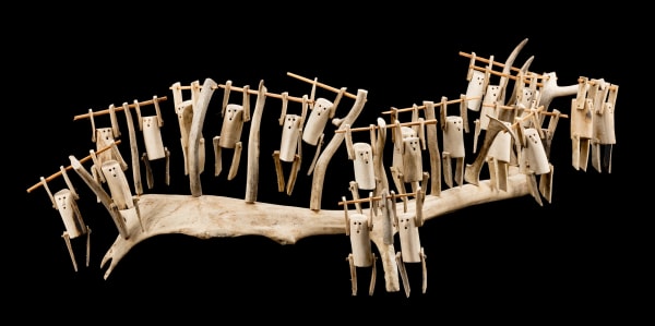Lot 16 LUKE ANOWTALIK (1932-2006) ARVIAT (ESKIMO POINT) Composition with Acrobats, mid-late 1980s antler and wood, 12 x 40.5 x 19.5 in (30.5 x 102.9 x 49.5 cm) ESTIMATE: $7,000 — $10,000 PRICE REALIZED: $12,000 A world record for the artist at auction