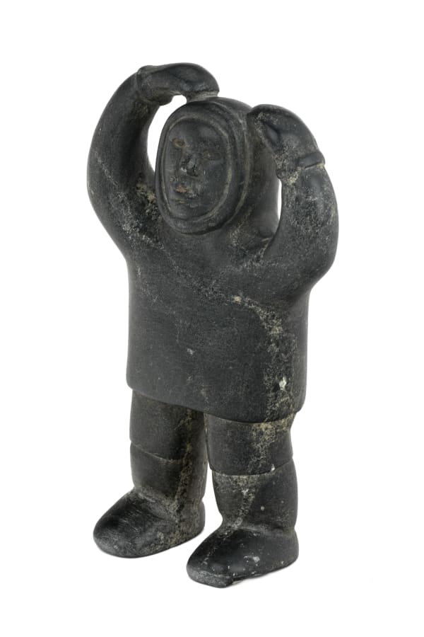 Lot 21 PAULOOSIE QUANANAK (1899-1963) POVUNGNITUK (PUVIRNITUQ) Signalling Hunter, c. 1960 stone, 7.5 x 4.5 x 2.25 in (19.1 x 11.4 x 5.7 cm) ESTIMATE: $400 — $600 PRICE REALIZED: $366.00