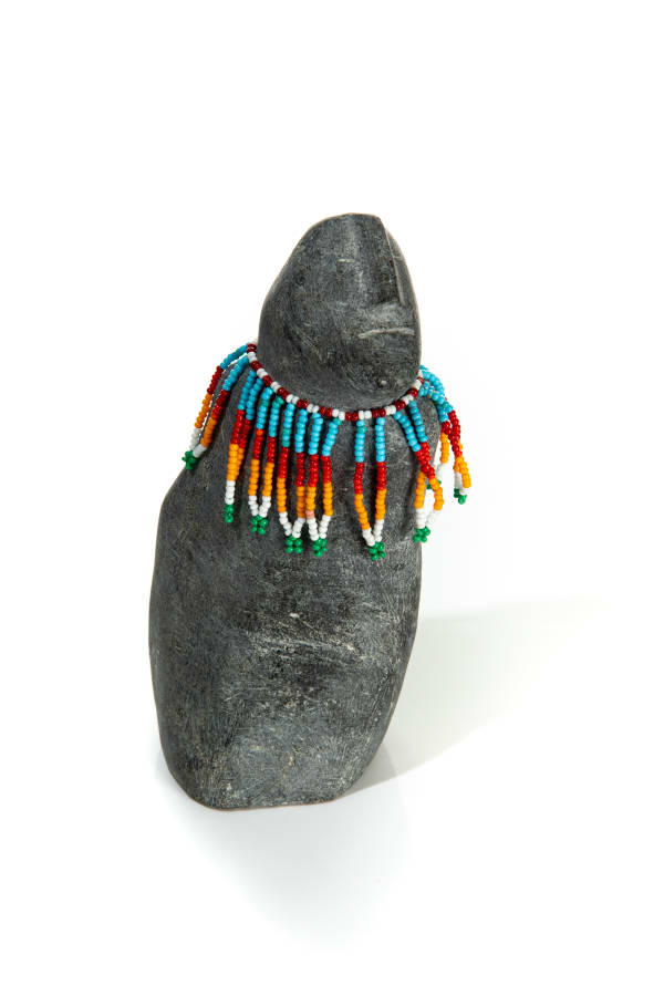 LOT 93 MARY TUTSWEETOK (1972-) ARVIAT (ESKIMO POINT) Beaded Figure, early 2000s stone, string, and glass beads, 6 x 3.75 x 2 in (15.2 x 9.5 x 5.1 cm) ESTIMATE: $400 — $600