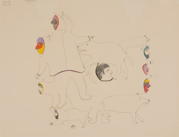 MARK UQAYUITTUQ (1925-1984) QAMANI'TUAQ (BAKER LAKE) Shamans Transforming, 1970s graphite and coloured pencil on heavy wove paper, 20 x 26 in (50.8 x 66 cm)