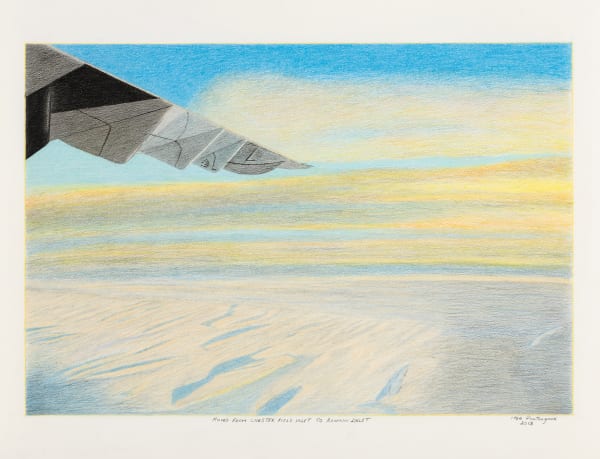 Lot 38 ITEE POOTOOGOOK (1951-2014) KINNGAIT (CAPE DORSET) Moved from Chesterfield Inlet to Rankin Inlet, 2013 coloured pencil and graphite on paper, 19.5 x 25.5 in (49.5 x 64.8 cm) ESTIMATE: $2,500 — $3,500 PRICE REALIZED: $2,400.00