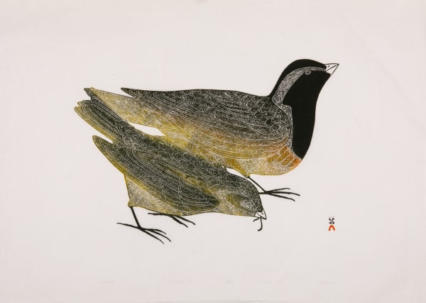 Lot 21 KANANGINAK POOTOOGOOK, R.C.A. (1935-2010) KINNGAIT (CAPE DORSET) Kupanuaq , 1975 #10 stonecut, 24 x 33.5 in (61 x 85.1 cm) PRICE REALIZED: $922.50