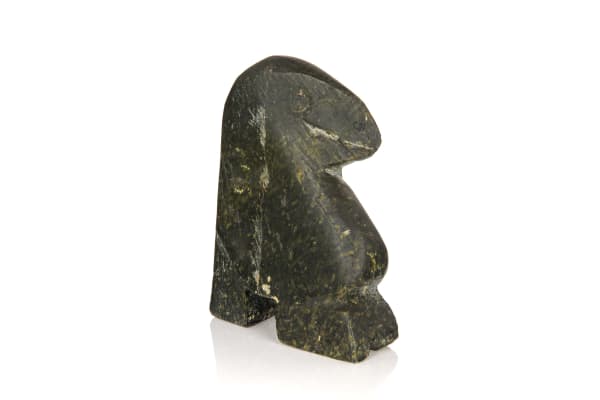 6 ᒪᕋᓚ (MARALA) probably NORTHERN QIKIQTAALUK (NORTHERN BAFFIN ISLAND) Cheery Bird, early 1960s stone, 3.75 x 3 x 1.25 in (9.5 x 7.6 x 3.2 cm)