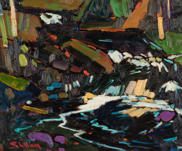 Lot 33 ARTHUR SHILLING (1941-1986) ANISHINAABE (OJIBWE) Landscape Painting, c. 1980 oil on canvas, 20 x 24 in (50.8 x 61 cm) ESTIMATE: $3,000 — $5,000 Price realized: $6,100.00