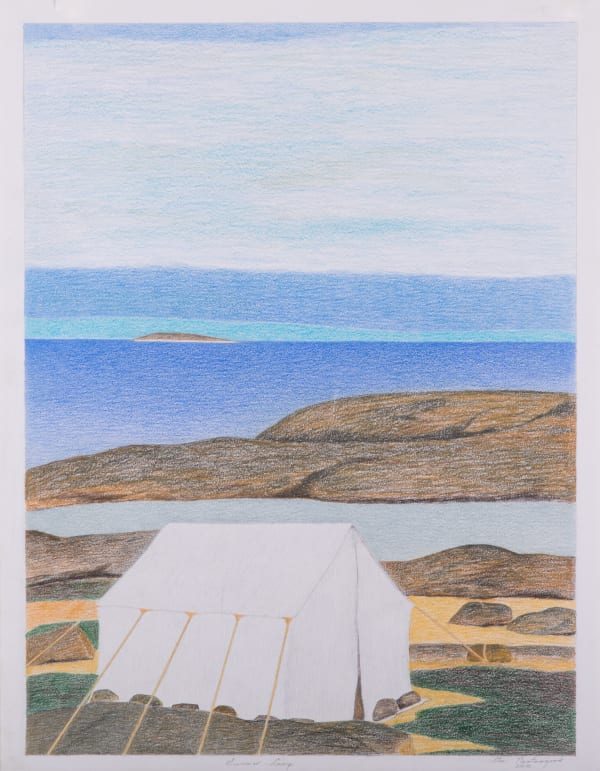 Lot 35 ITEE POOTOOGOOK (1951-2014) KINNGAIT (CAPE DORSET) Summer Camp, 2010 coloured pencil over graphite on paper, 25.5 x 19.75 in (64.8 x 50.2 cm) ESTIMATE: $500 — $800 PRICE REALIZED: $976.00