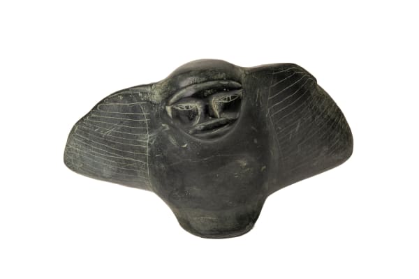 Lot 36 BARNABUS ARNASUNGAAQ (1924-2017) QAMANI'TUAQ (BAKER LAKE) Bird Shaman, mid 1970s -early 1980s stone, 4.5 x 6.5 x 3.5 in (11.4 x 16.5 x 8.9 cm) ESTIMATE: $900 — $1,200 PRICE REALIZED: $793.00