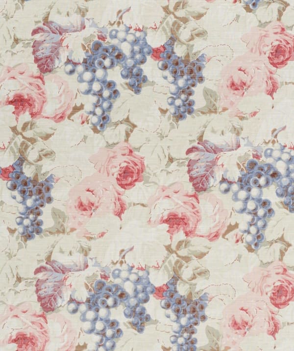 Rosevine Faded Blue Pink On Oyster