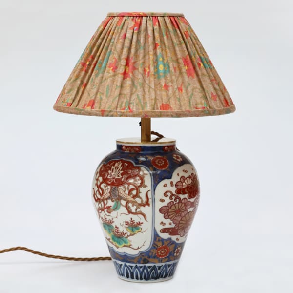A late 18th century Edo period, Imari verte vase with Phoenix motif, converted to a lamp
