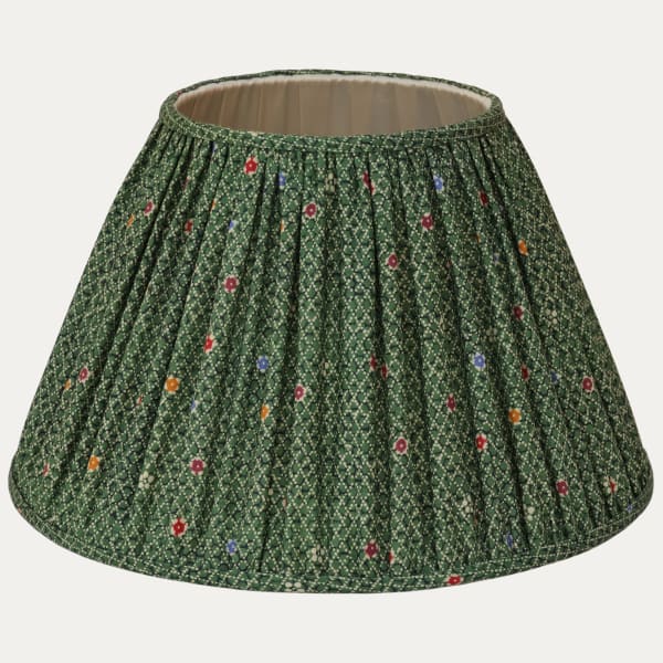 Robert Kime Achikazi Green Fabric Hand-sewn Gathered Lampshade