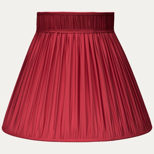 Douppion Cherry Silk Collar Top Lampshade