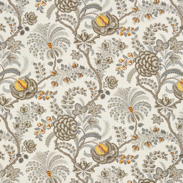 Palampore Charcoal Blue On Oyster