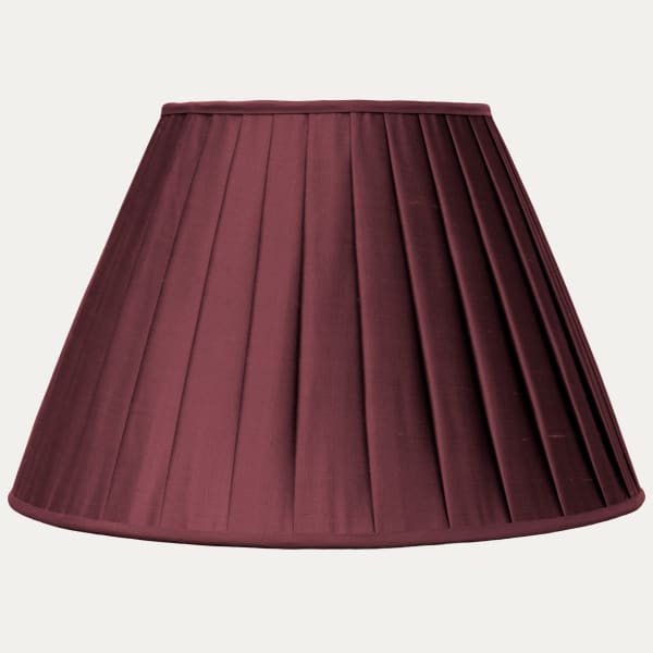 Douppion Claret Silk Box Pleated Lampshade