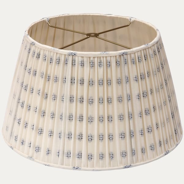Embroidered Cotton Hand Sewn Gathered Lampshade
